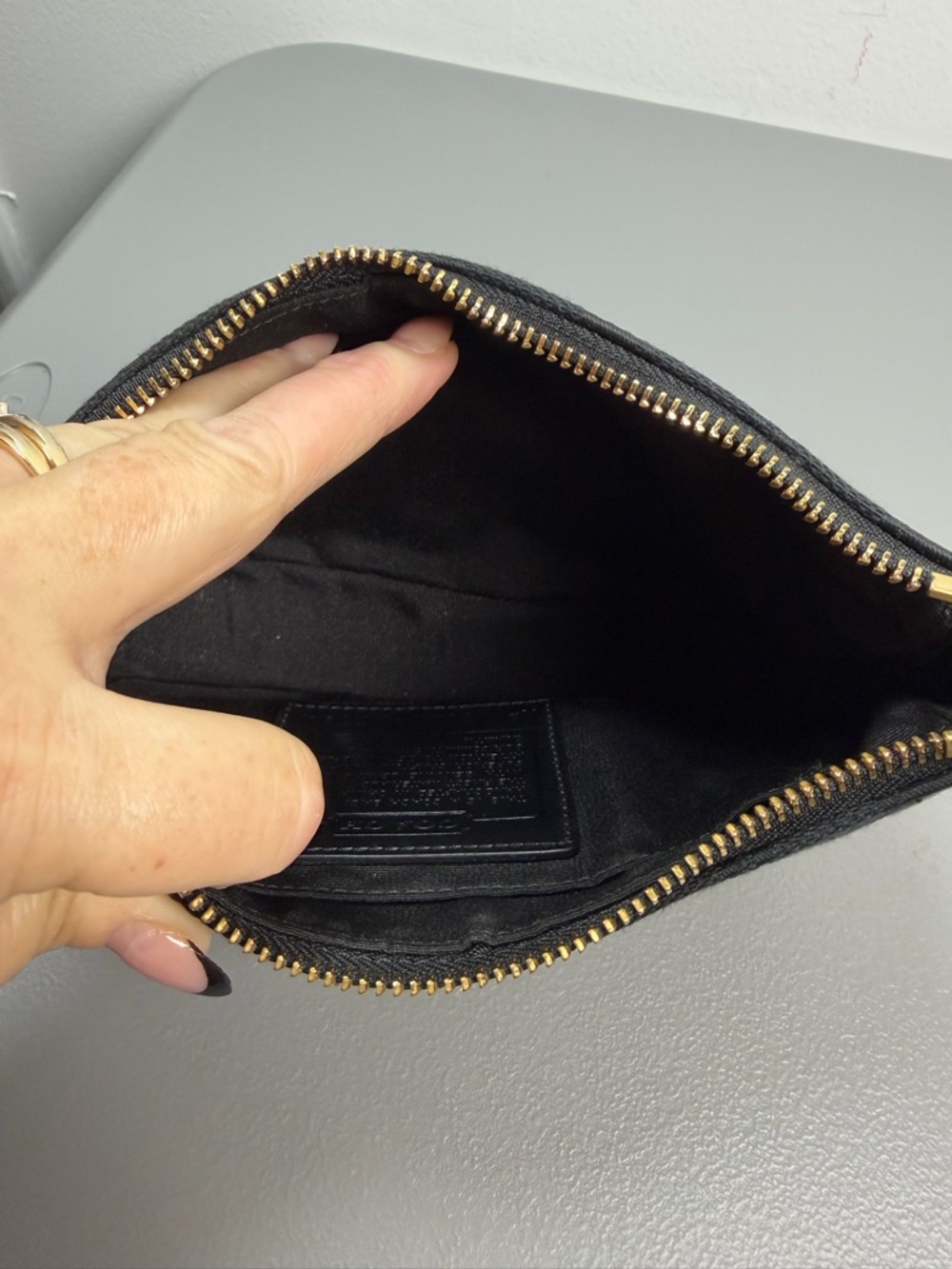Coach Demi Signature Jacquard Mini Shoulder Black Bag Leather Trim Y2k Purse EUC - Picture 5 of 12